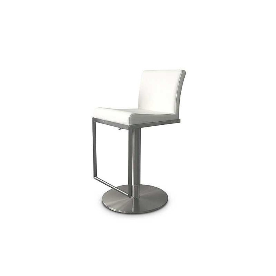 S Jour meubles moss | Tabouret De Cuisine En Inox Bross - Galena 56/81Cm Blanc