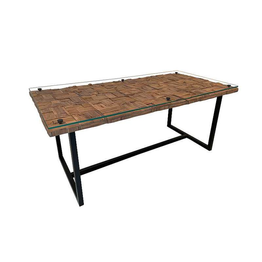 S Jour meubles moss | Table De Salle Manger Rectangulaire En Bois Massif - Alma 200X100 Bois Clair 1