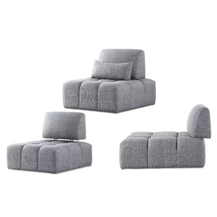 Salon meubles moss | Fauteuil Dossier Modulable Tissu - Faro Gris