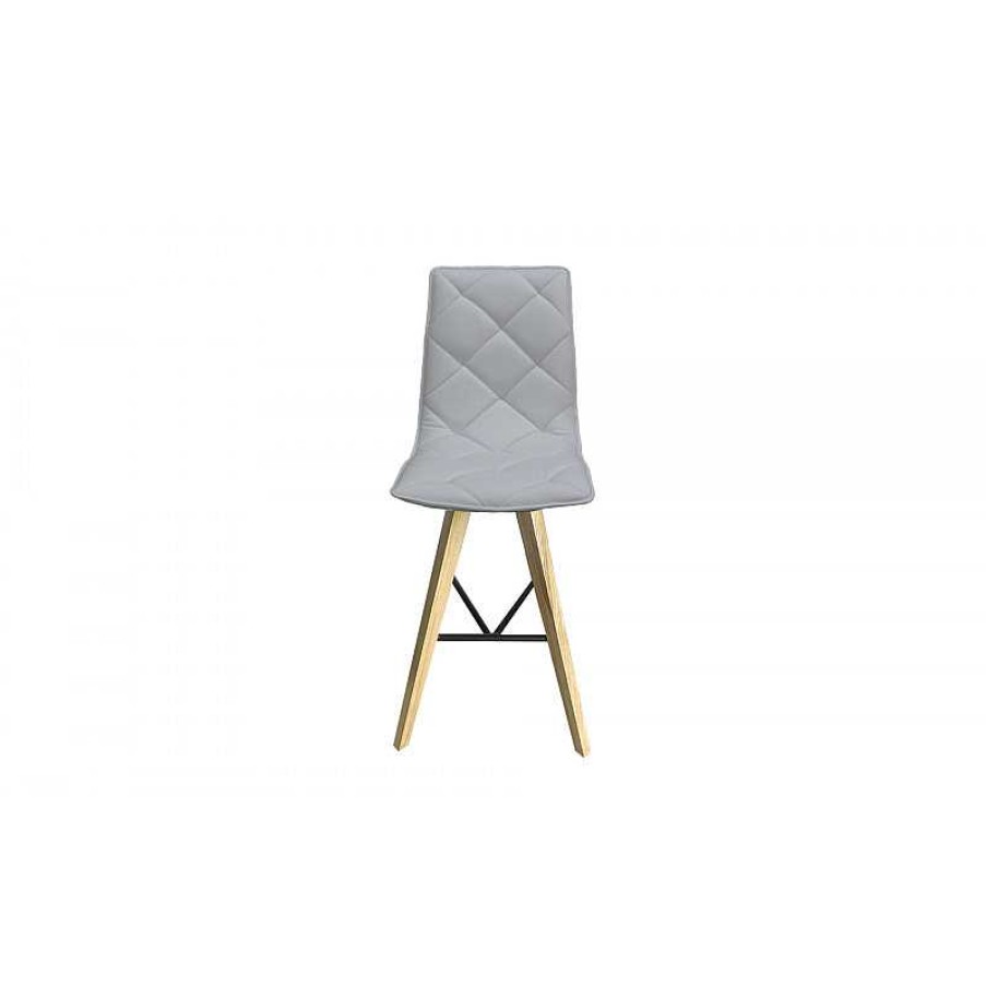 S Jour meubles moss | Tabouret En Simili Et Pieds Bois - Solvig 65Cm Blanc