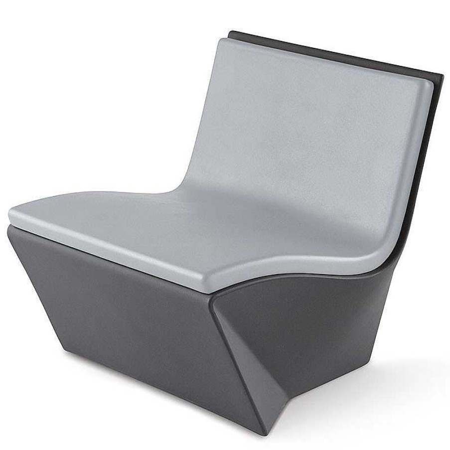 Jardin meubles moss | Fauteuil Design Slide En Poly Thyl Ne Avec Coussin - Kami Ichi Gris