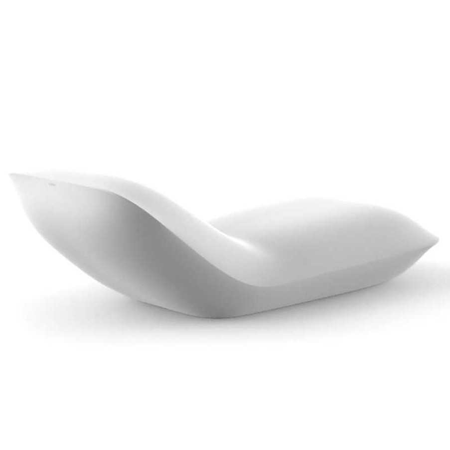 Jardin meubles moss | Chaise Longue Contemporaine En Poly Thyl Ne Design Vondom - Pillow Blanc