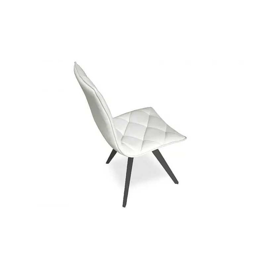 S Jour meubles moss | Chaise Capitonn E En Simili Pieds Noirs - Solvig Blanc