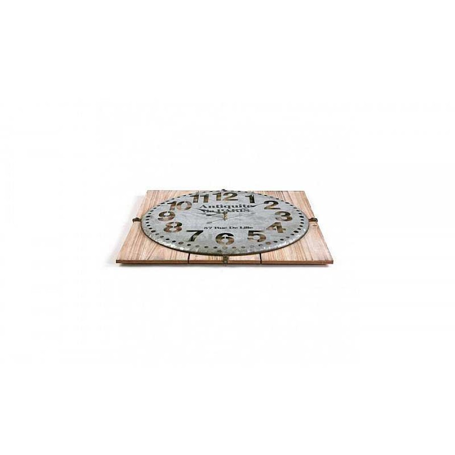 D Coration meubles moss | Horloge Bois Et Metal 60 Cm - Kansas