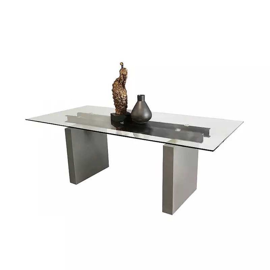 S Jour meubles moss | Table Manger Rectangulaire Verre Avec Pieds Effet B Ton - Metropolis 220X90 Transparent