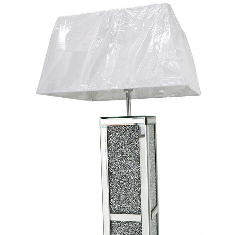 D Coration meubles moss | Lampadaire Blanc Socle Miroir - Manihi