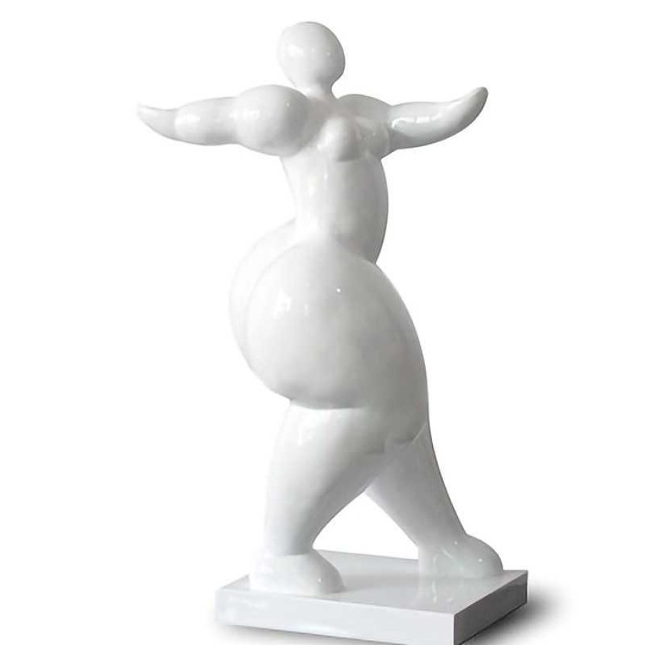 D Coration meubles moss | Walk - Statue Femme Laqu E Blanc Design Int Rieure/Ext Rieure