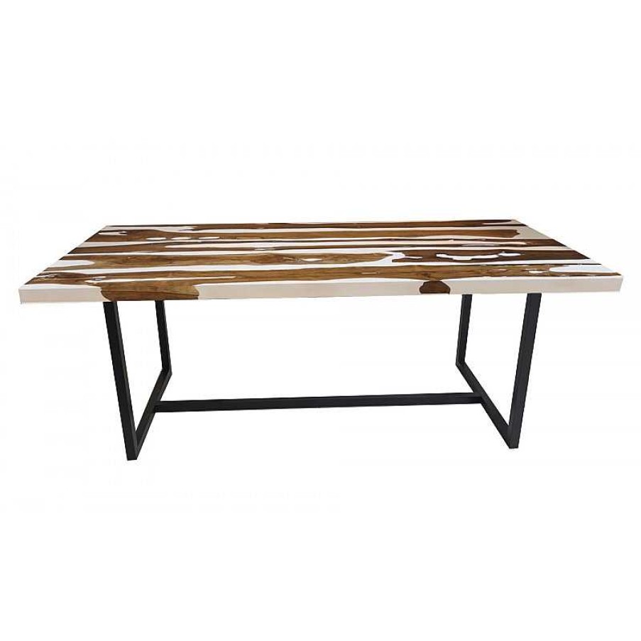 S Jour meubles moss | Table De Salle Manger En Bois Et R Sine Blanche - Azlet 220X100