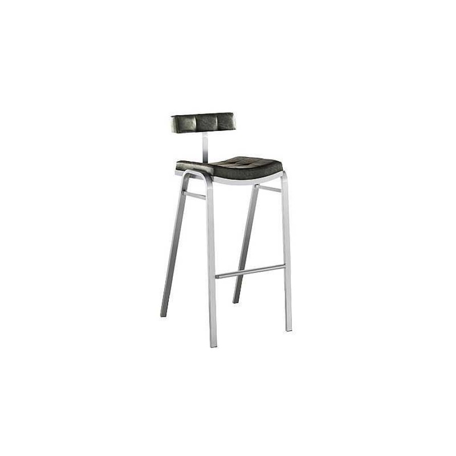 S Jour meubles moss | Tabouret De Cuisine R Tro En Inox Bross - Barcy 65Cm Gris