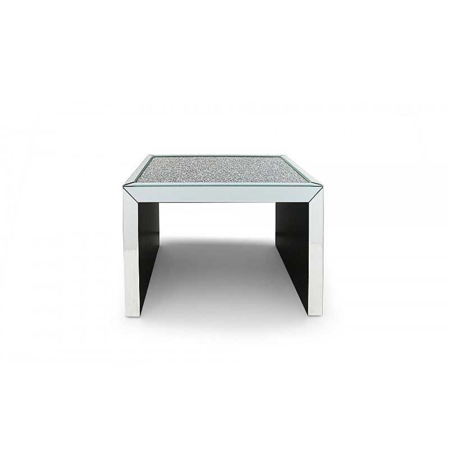 Salon meubles moss | Tables Basses Gigognes En Miroir Et Strass - Manihi Argent