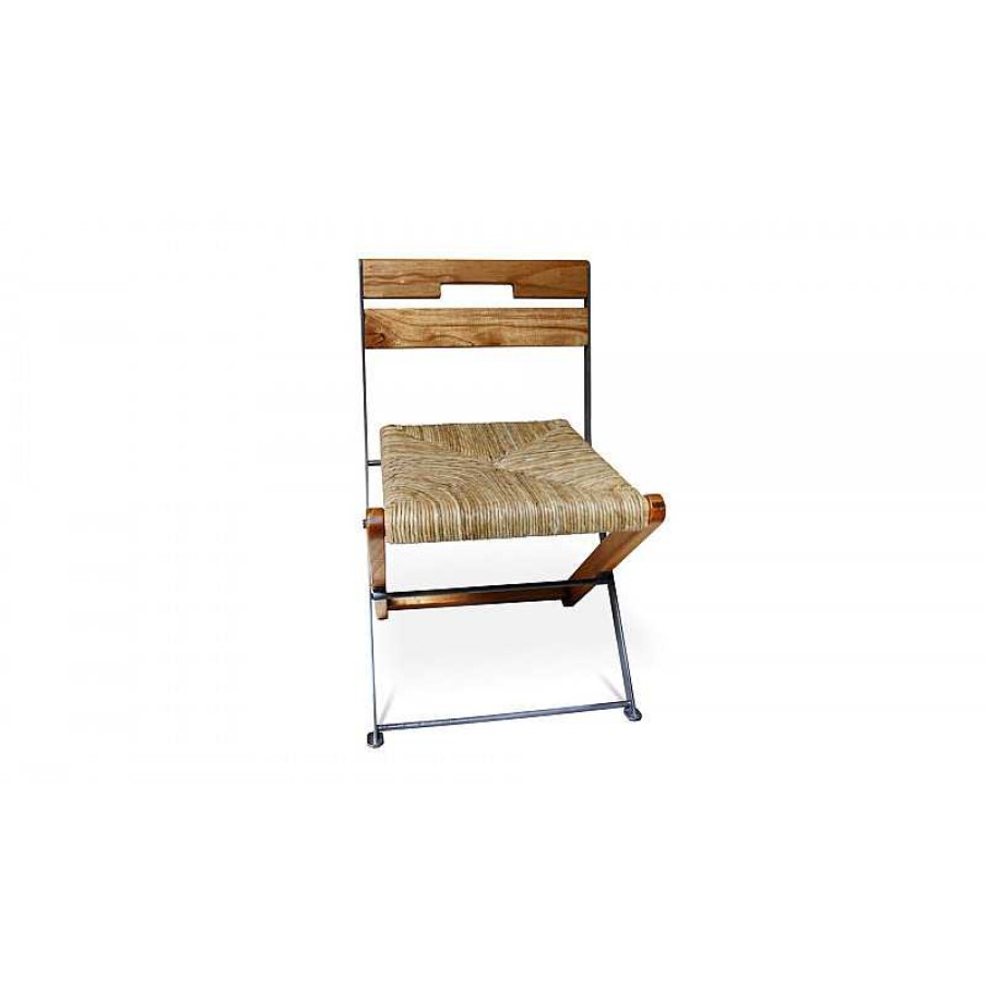 S Jour meubles moss | Chaise Pliante En Bois Et Metal Style Industriel - Tom Bois Clair 1