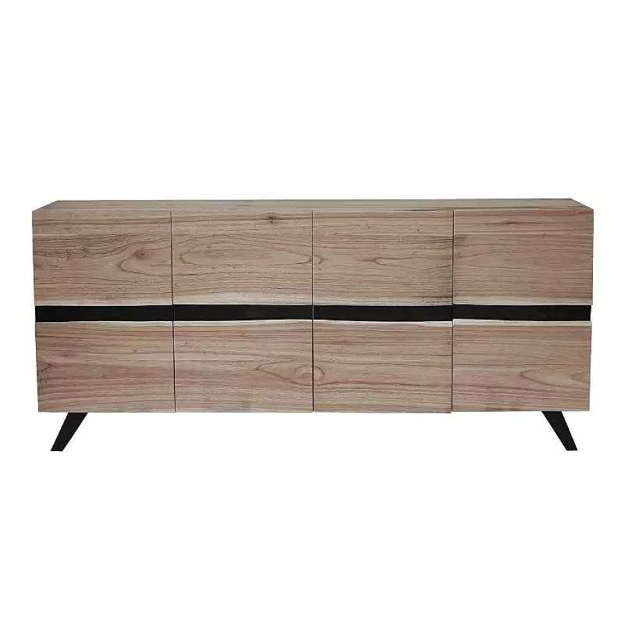 S Jour meubles moss | Buffet / Bahut 4 Portes Bois Et Pieds M Tal - Palerme 198Cm