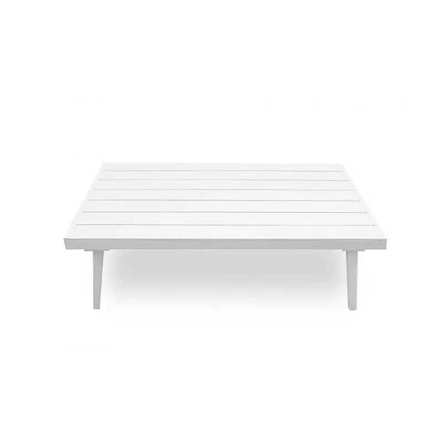 Jardin meubles moss | Canap D'Angle Relax De Jardin + Table Basse Aluminium - Piaxa Blanc