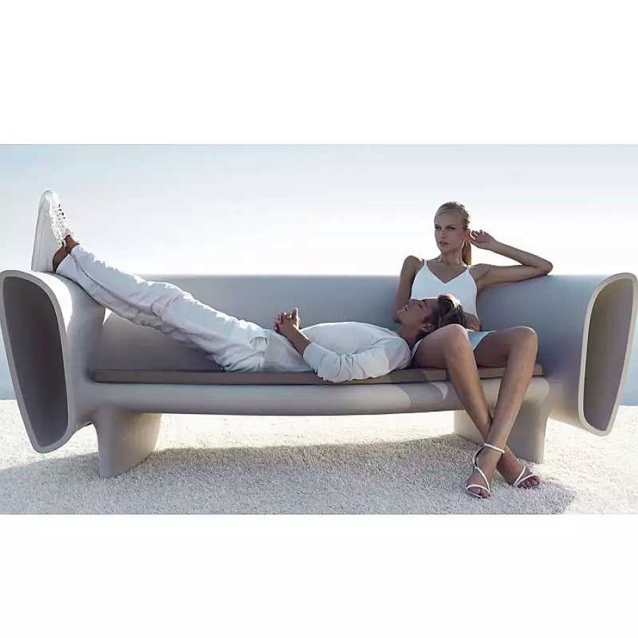 Jardin meubles moss | Canap Contemporain En Poly Thyl Ne Design Vondom - Bum Bum Blanc