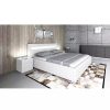 Chambre meubles moss | Lit Contemporain En Simili Avec Clairage Inclus - Quattro Blanc