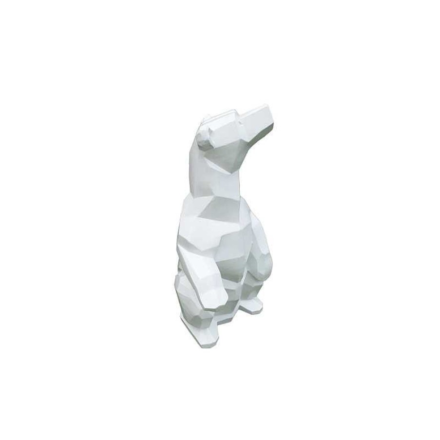 D Coration meubles moss | Statue Ours Origami En Fibre De Ciment D Coration Ext Rieure 100 Cm - Balou Blanc