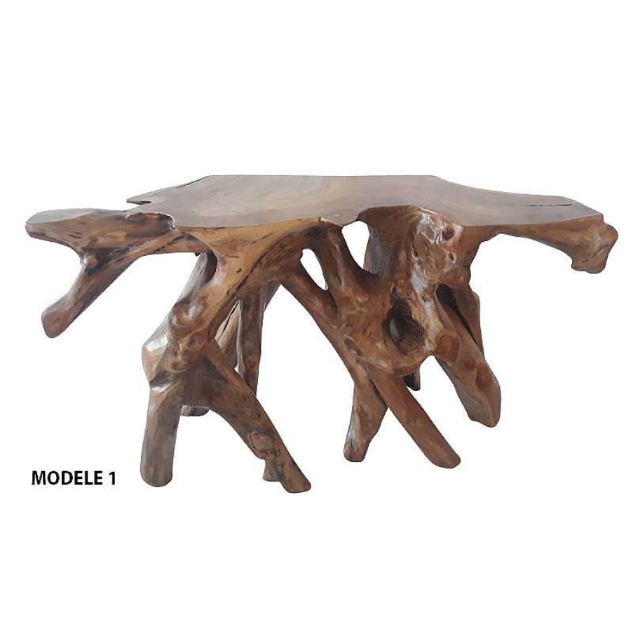 Salon meubles moss | Console En Racine Naturelle - Bali 130Cm Bois Clair 1