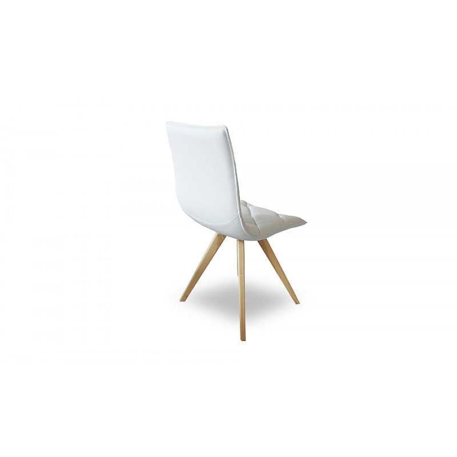 S Jour meubles moss | Chaise Capitonn E En Simili Pieds Bois De Style Scandinave - Solvig Blanc