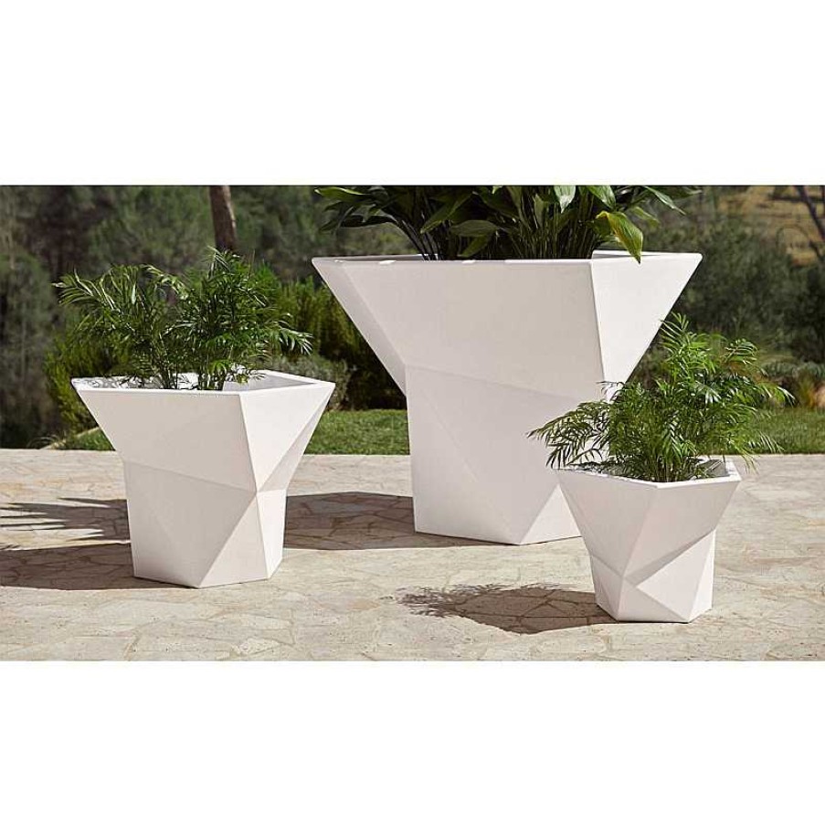 Jardin meubles moss | Pot De Fleur Contemporain Vondom - Faz 50 Cm Blanc