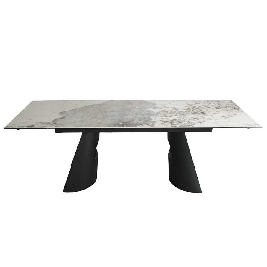 S Jour meubles moss | Table De Salle Manger Extensible C Ramique Pied M Tal Noir - Gabin 160/240X90 Beige