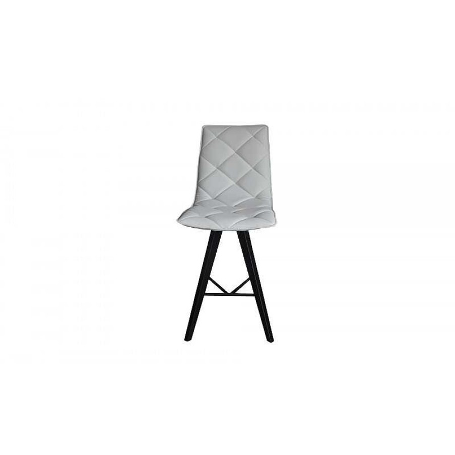 S Jour meubles moss | Tabouret En Simili Et Pieds Noirs - Solvig 65Cm Blanc