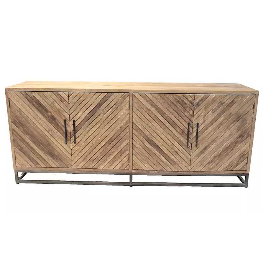 S Jour meubles moss | Bahut / Buffet 4 Portes En Teck Massif Recycl - Caracas 200Cm