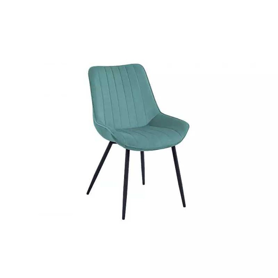 S Jour meubles moss | Chaise Design Velours Pieds Noir - Louane Turquoise