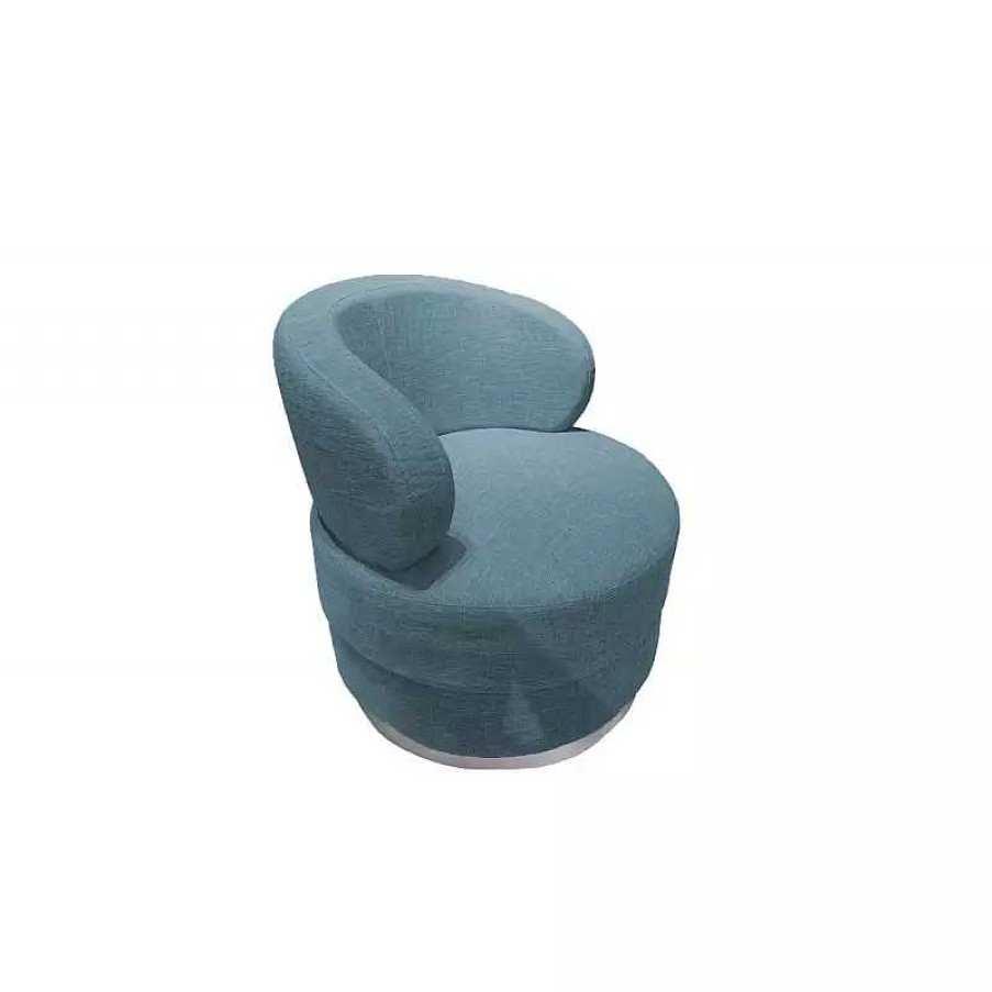 Salon meubles moss | Fauteuil En Tissu Design Pivotant 360 Degr S - Groove Turquoise