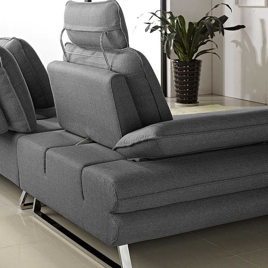 Salon meubles moss | Canape D'Angle Relax Xl En Tissu Avec Dossier R Glable - Kosveg Anthracite