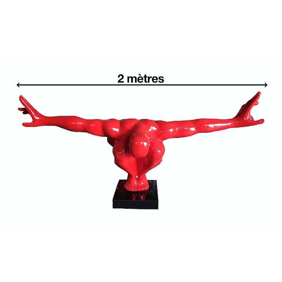 D Coration meubles moss | Grande Statue Design Rouge Ext Rieur 2 M Tres Pied En Marbre - Plongeur