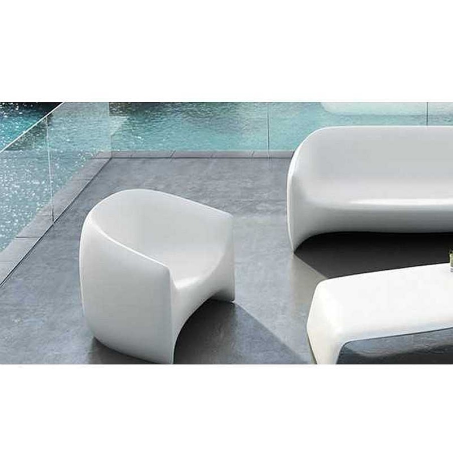 Jardin meubles moss | Fauteuil En Poly Thyl Ne Design Vondom - Blow Blanc