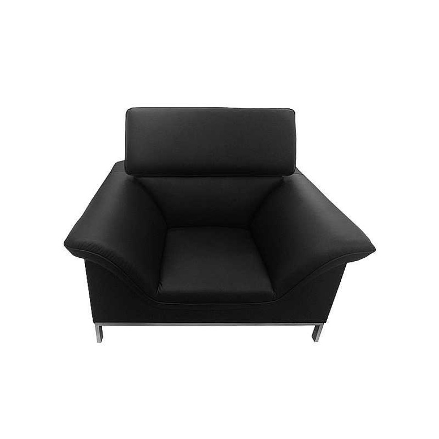 Salon meubles moss | Fauteuil Design Avec Appuie-T Te R Glable - Tanaro Noir