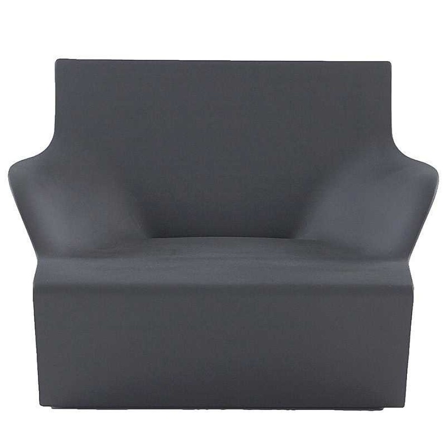 Jardin meubles moss | Fauteuil Design Slide En Polyethyl Ne Avec Coussin - Kami San Gris