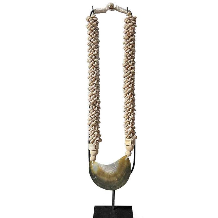 D Coration meubles moss | Collier D Coratif Coquillages Style Ethnique Sur Socle - Konso