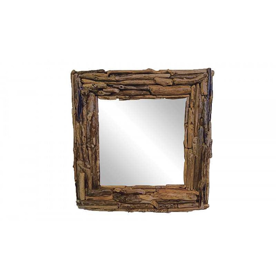 Salon meubles moss | Miroir Naturel Carr Cadre Bois - Ava 70X70