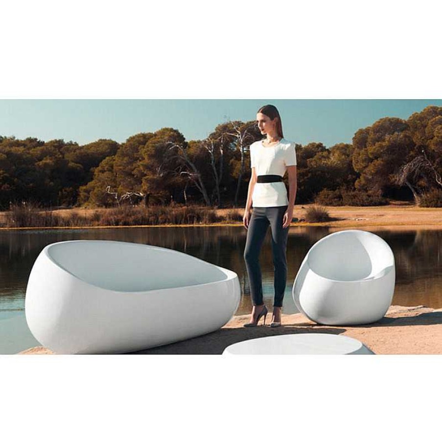 Jardin meubles moss | Fauteuil En Poly Thyl Ne Design Vondom - Stone Blanc