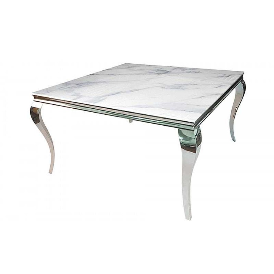 S Jour meubles moss | Table De Salle Manger Baroque Effet Marbre Carr E - Betty 140X140 Blanc