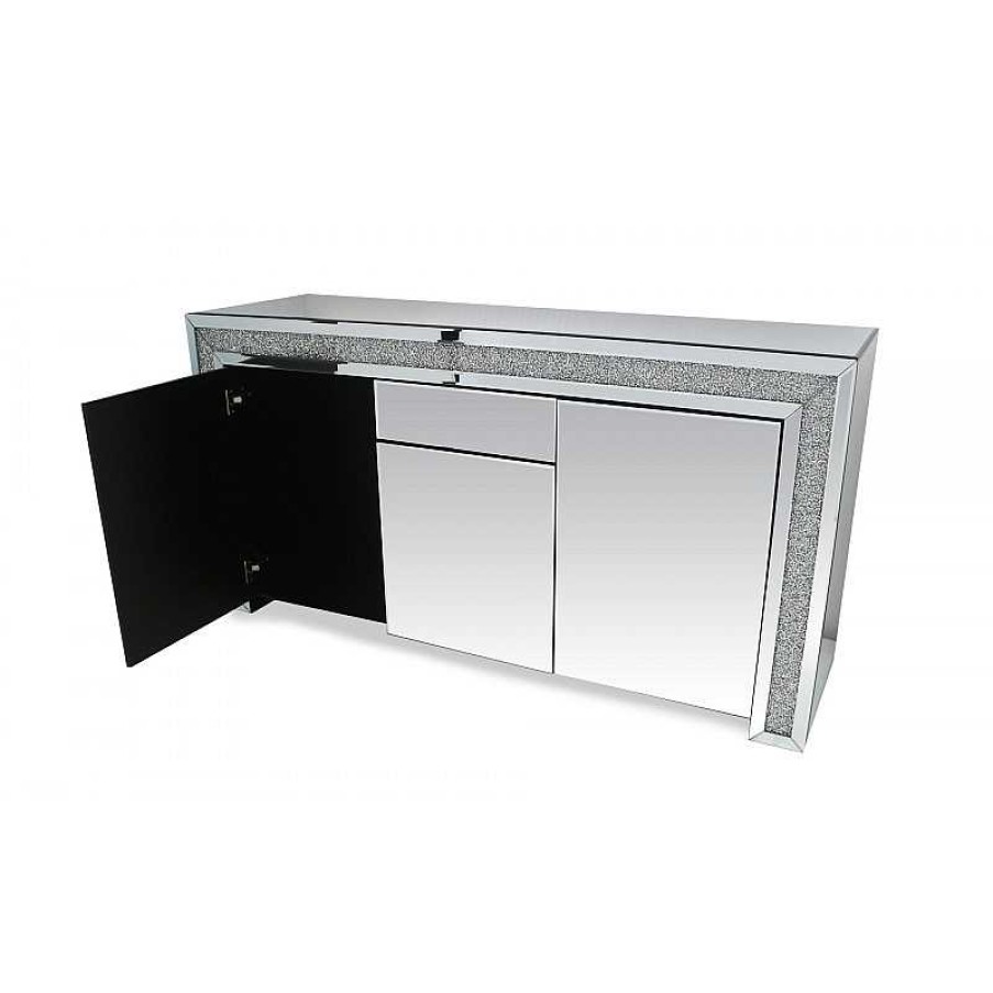 S Jour meubles moss | Buffet / Bahut Miroir 3 Portes - Manihi 160Cm Argent