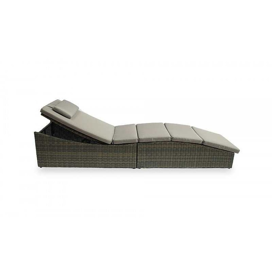 Jardin meubles moss | Chaise Longue De Jardin Design Coffre - Sally Gris