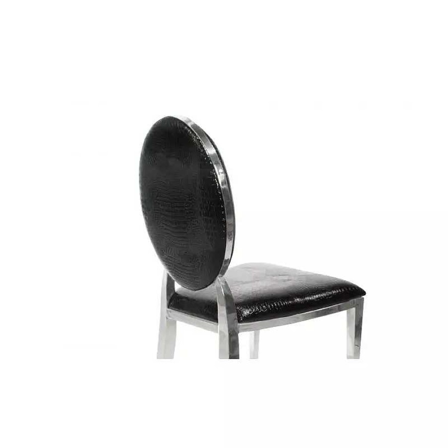 S Jour meubles moss | Chaise M Daillon Simili Baroque Palmyr Inox Noir