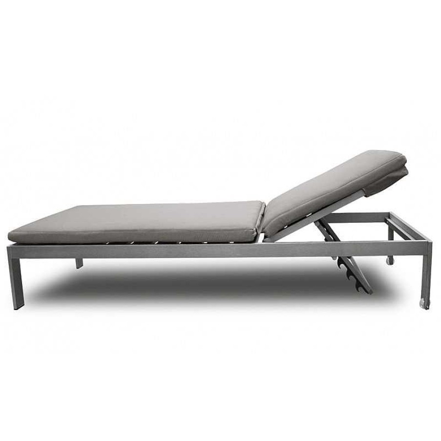 Jardin meubles moss | Chaise Longue En Aluminium - Irwan Gris