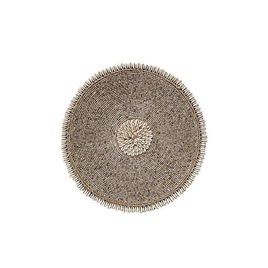 D Coration meubles moss | D Coration Murale Boh Me Raphia Et Coquillages Diam Tre 50 Cm - Soka Beige