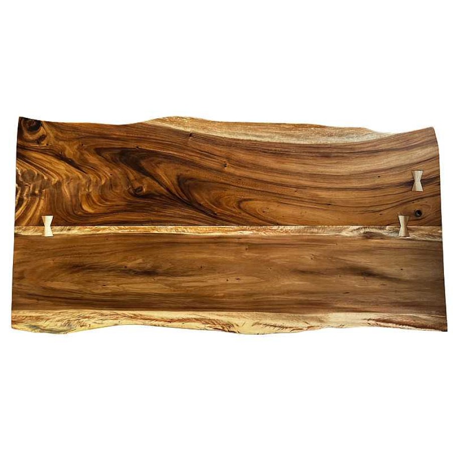 S Jour meubles moss | Plateau En Bois Massif Naturel Bords Live Edge 220 X 100 Cm - Bali Bois Clair 1