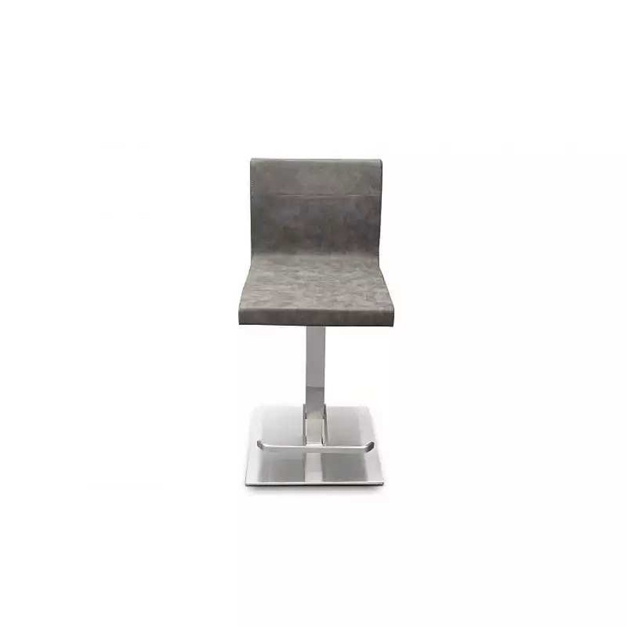 S Jour meubles moss | Tabouret De Bar R Tro En Inox Bross - Coddy 56/80Cm Gris