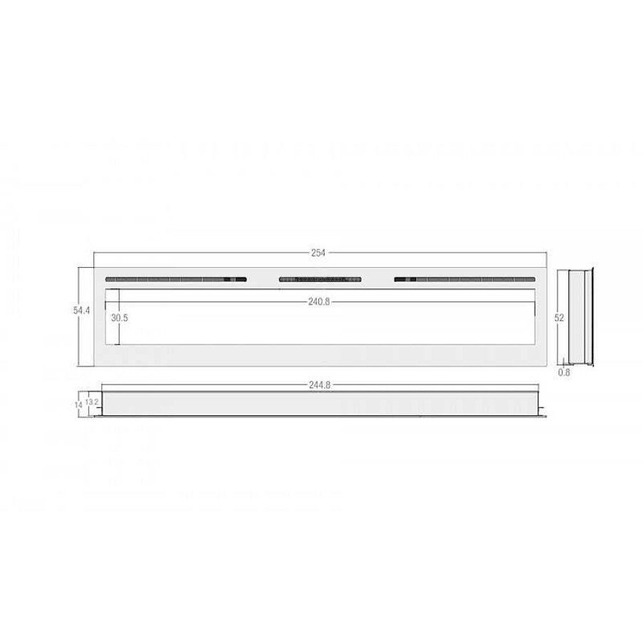 Salon meubles moss | Chemin E Lectrique Encastrable 254Cm - Kamin Nice 100 White