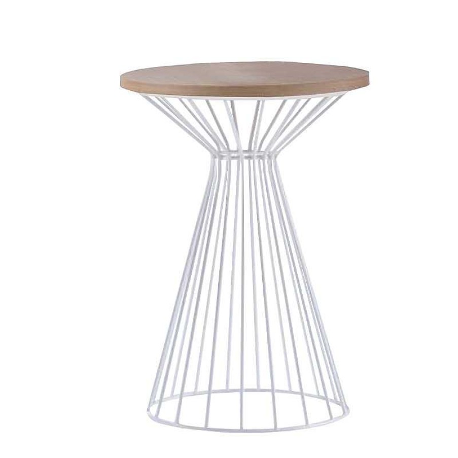 Salon meubles moss | Table D'Appoint Fil M Tal Blanc - Govik