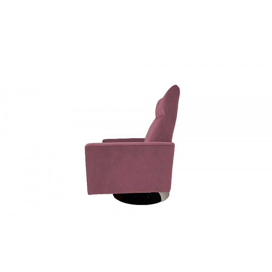 Salon meubles moss | Fauteuil Design Relax Pivotant En Velours - Milan Rose