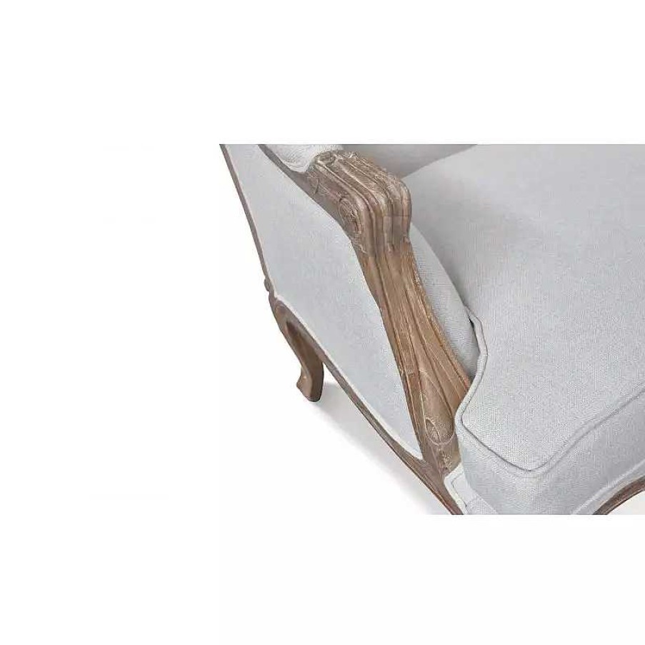 Salon meubles moss | Fauteuil Berg Re En Bois De Tissu Couleur Lin - Cavanac Beige