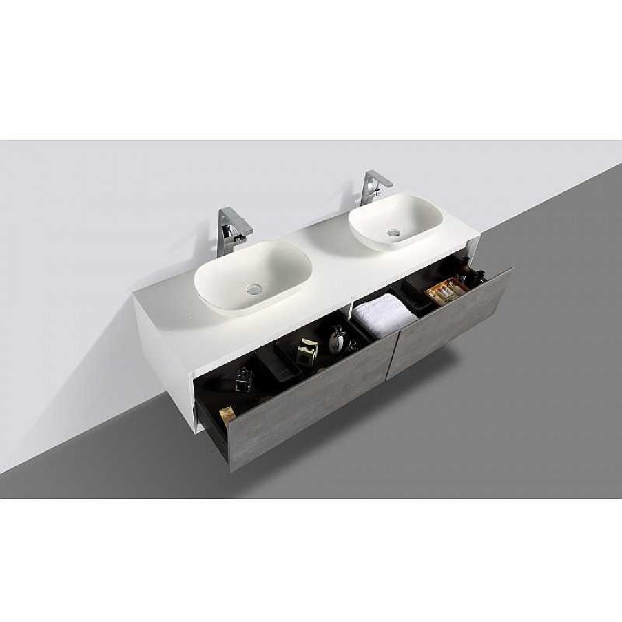 Salle De Bain meubles moss | Meuble De Salle De Bain Double Vasque - Fiona 180Cm B Ton