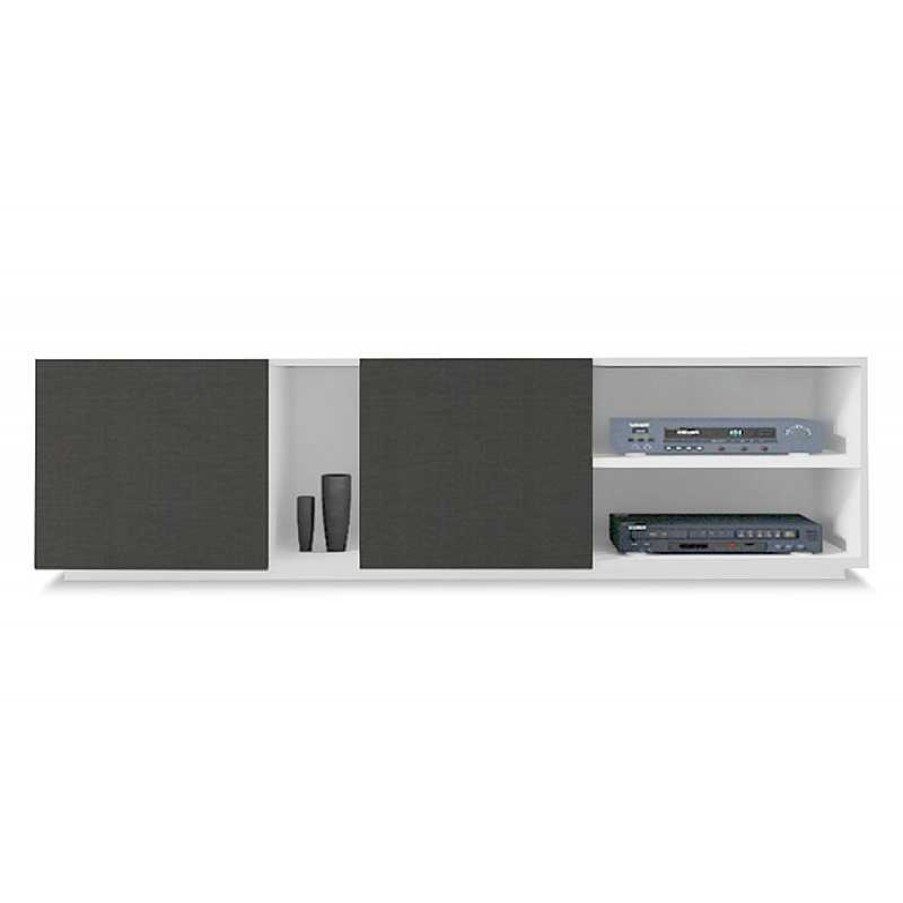 Salon meubles moss | Meuble Tv Bicolore Et Gris - Oraly 180Cm Blanc